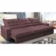 Sofá Retrátil e Reclinável 4,12m com Molas Ensacadas Cama Inbox Soft Tecido Suede Velusoft Vinho