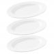 3 Travessas Oval Melamina 30x22cm Rasa Buffet Branca Restaurante Salada Petiscos Aperitivos Bar