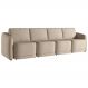 Sofá Cama para Sala de Estar 4 Lugares 396cm Montserrat K01 Linho Bege - Lyam Decor