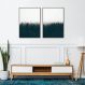 Quadro Pinheiros Neblina França 62x43 2-43x30 Filete Marrom