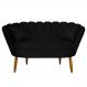 Namoradeira Pétala 2 Lugares Decorativa Veludo Preto - Montanaris Decor