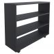 Sapateira Multiuso Organizador Com 03 Prateleiras E Rodízio Pérola L03 Preto - Lyam Decor