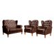 Conjunto Imperador Sofá Chesterfield Decoração Retrô Vintage - Couríssimo Café