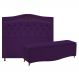Kit Cabeceira e Calçadeira Yasmim 195 cm King Size Suede Roxo - Amarena Móveis