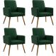 Kit 04 Poltronas Decorativa Para Sala De Estar Maria W01 Pés Palito Facto Verde Musgo - Lyam Decor