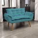 Namoradeira Decorativa Para Sala Recepção Manicure Consultório Escritório Suede Azul Turquesa