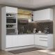 Cozinha Completa de Canto Madesa Glamy 399002 com Armário e Balcão (Sem Tampo e Pia) - Branco