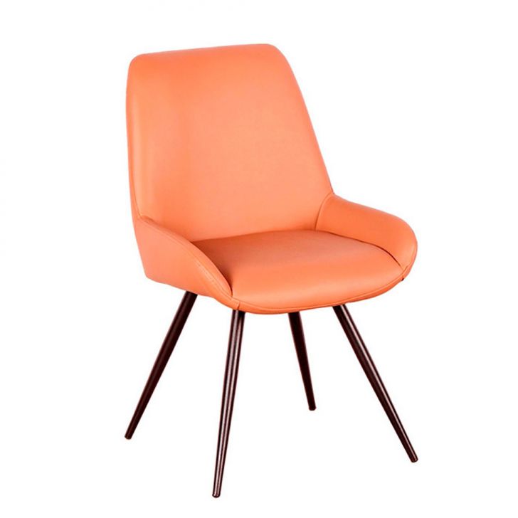 Cadeira Secretária Giratória Aline Poliuretano Laranja