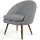 Poltrona Decorativa Fixa Pés Palito Rafa D02 Tressê Linho Cinza C-416 - Lyam Decor