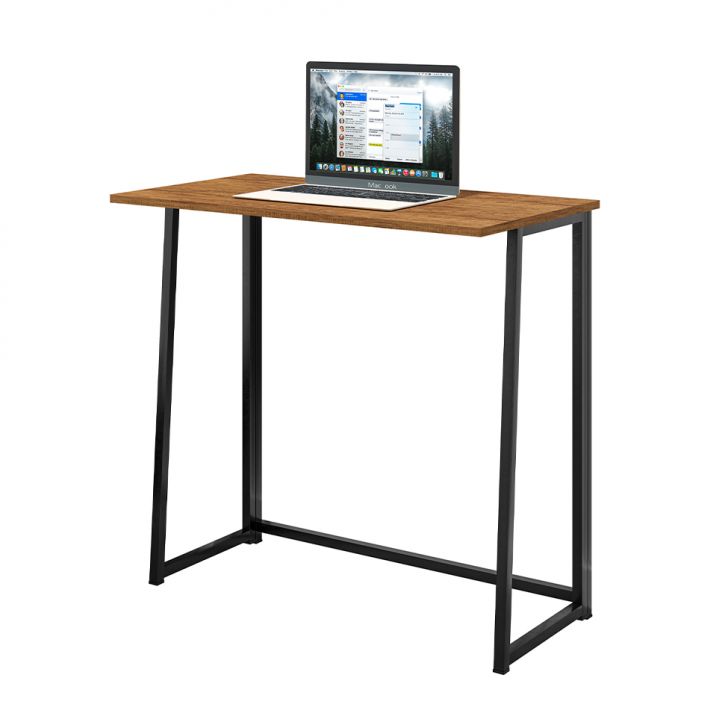 Escrivaninha Dobrável Fit Canela Rústico e Preta