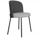Cadeira Decorativa Elegance Base Preto Linho Cinza Escuro/Cinza Claro - Montanaris Decor