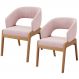 Kit 02 Cadeiras de Jantar e Estar Living Estofada Lince L02 Bouclê Rosê - Lyam Decor