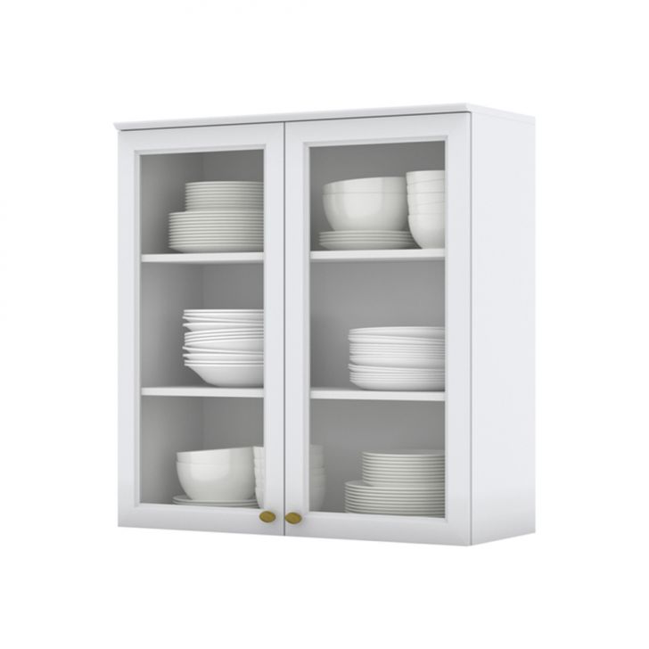 Armário Aéreo Nova York com Vidro 2 Portas Branco