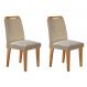 Conjunto com 2 Cadeiras Athenas Linho Bege e Imbuia