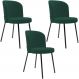 Kit 3 Cadeiras Sala de Jantar Estofada Gavi L02 Suede Verde Musgo - Lyam Decor