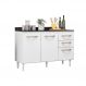 Balcão Doce 118cm com 02 Portas e 03 Gavetas Branco