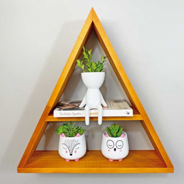 Nicho de Parede de Madeira Triangular Air Carvalho