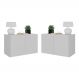Kit 2 Mesas de Cabeceira 2 Portas Multimóveis MP4135 Branco
