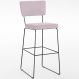 Banqueta Alta Para Cozinha Sala De Jantar Base Em Aço Fixa Allana L02 Suede Rosê - Lyam Decor