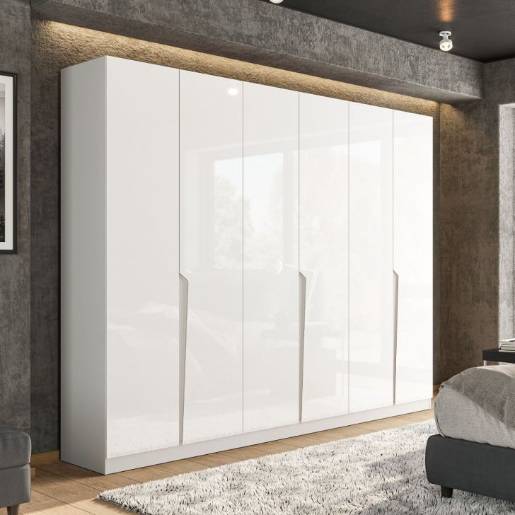 Guarda-roupa Casal Porto 6 Portas 4 Gavetas Branco