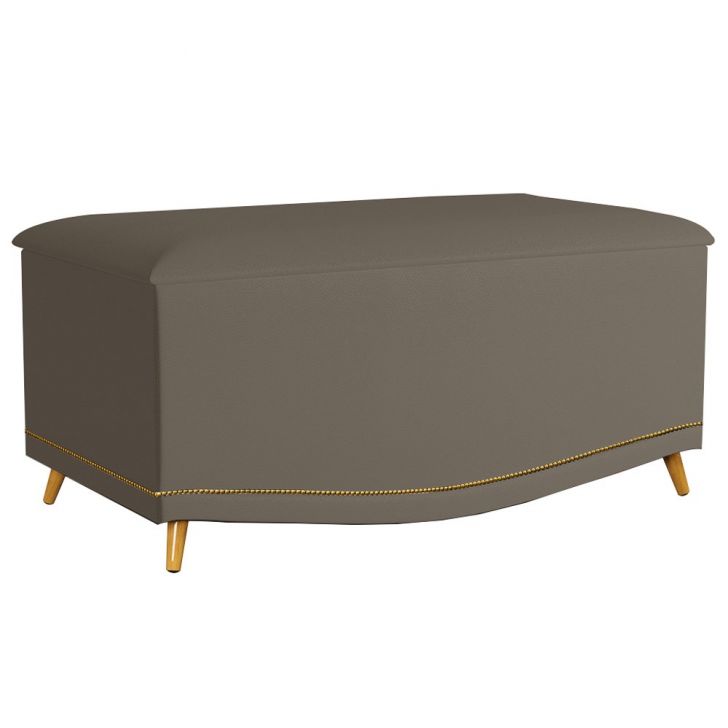 Calçadeira Baú Solteiro 90cm com Tachas Imperial J02 Sintético Areia - Mpozenato