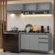 Armário de Cozinha Compacta Suspenso 200cm Cinza Nice Madesa 11