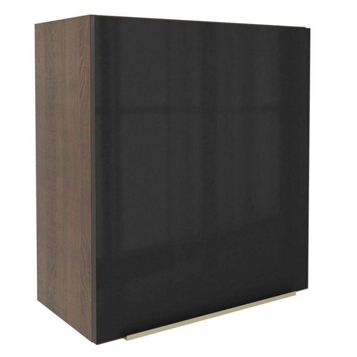 Armário Aéreo Madesa Lux 60 cm 1 Porta - Rustic/Preto