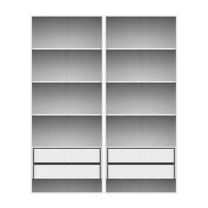 Guarda-roupa Modulado Com Prateleiras New Tuyo 4 Gavetas Branco 180 Cm