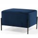 Puff Retangular Decorativo Status 60x45 D02 Pés de Aço Veludo Azul Oxford C-304 - Lyam Decor