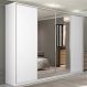 Image of Guarda-Roupa Solteiro com Espelho Zermatt 100% MDF 4 Portas 6 Gavetas Branco RR985CL03AVSMOB