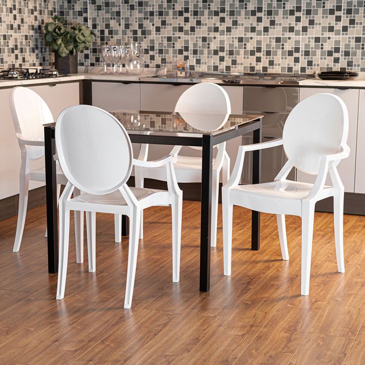 Conjunto de Cadeiras de Plástico Wind Branca