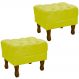 Kit 2 Puff Puf Retro Capitone 52x44cm Suede Amarelo MPassos