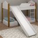 Mini Beliche Clean Branco e Mel com Colchões e Escorrega