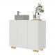 Gabinete Banheiro 3 Portas 90cm Multimóveis V5031 Branco/Natural