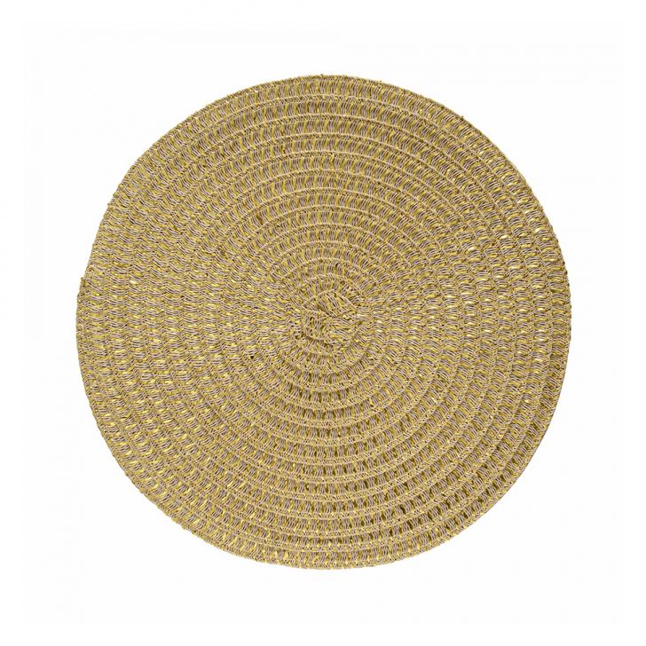 Jogo Americano Redondo Shine Dourado