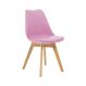 Cadeira Estofada Saarinen Wood Pés de Madeira Rosa