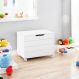 Bau Caixa De Brinquedos Toys Com Tampa E Rodizios Branco