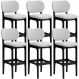 Kit 6 Banquetas Alta Bar Cozinha Sala Jantar Fixa Betta L02 Preto Linho Cinza - Lyam Decor