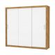 Guarda Roupa Roupeiro Ilhéus 3 Portas de Correr 4 Gavetas Carioca Cinamomo Branco