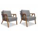 Conjunto com 2 Poltronas Laura Linho Cinza