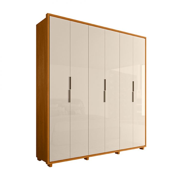Guarda-roupa Casal Matisse 6 Portas 4 Gavetas Cinamomo E Off White