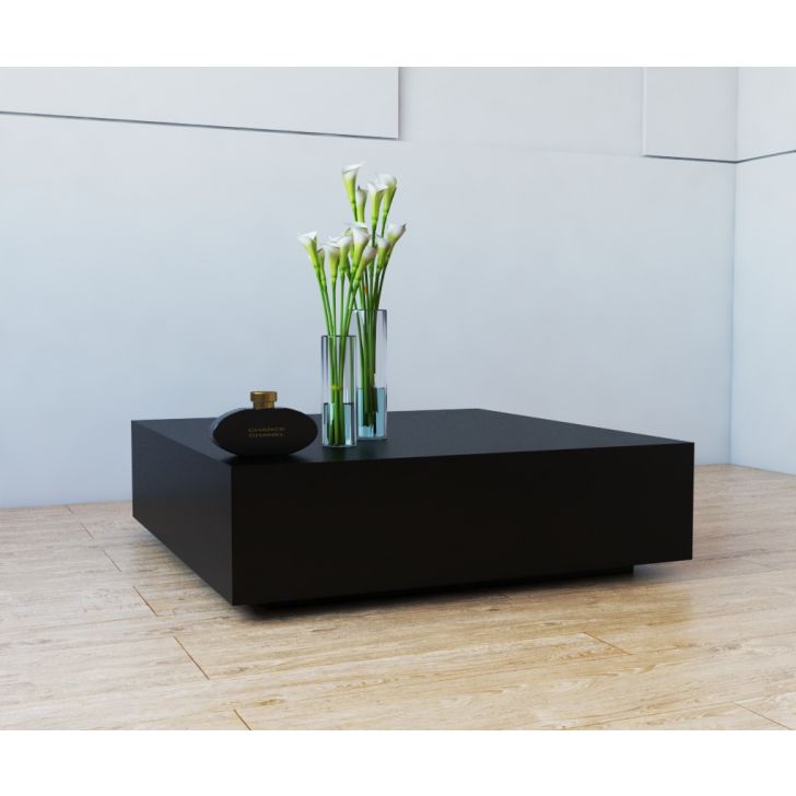 Mesa centro Quadrada Preto Sala mesinha MDF