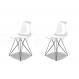 Conjunto com 2 Cadeiras Eames Eiffel Transparente e Preto
