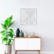 Quadro Escultura Painel Abstrato Geometrico 90x90 Branco
