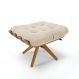Puff Giratório Costela Suede Bege Base Madeira MA25 D'Rossi