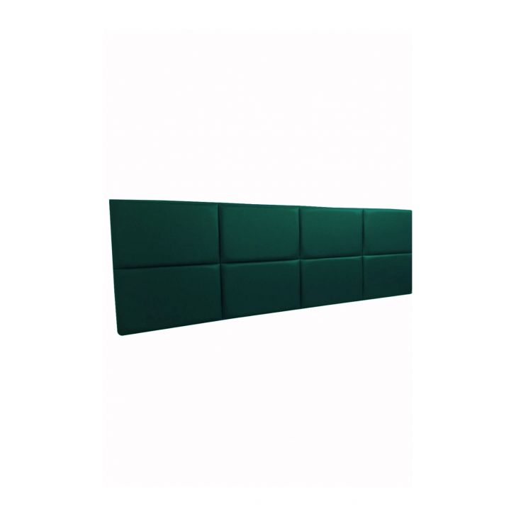 Cabeceira Estofada King 8 Blocos Não é Segredo Veludo Verde 195x60