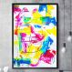 Quadro Decorativo Pintura Colorida Abstrata-34x49Cm