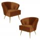 Kit 2 Poltrona Decorativa Sala de Estar Lucca Veludo Telha G15 - Gran Belo