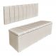 Kit Cabeceira Painel e Calçadeira Baú Casal Queen 1,60m Londres Suede Bege Dal Poz Estofados