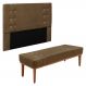 Kit Cabeceira e Calçadeira Recamier King 1,95m Gênova Suede Caramelo - Pallazio